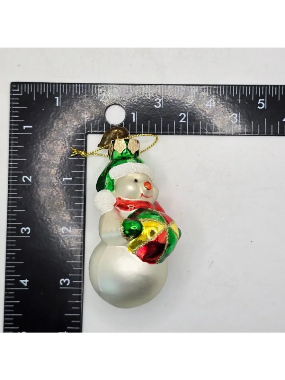Christmas Ornament Glass Snowman w Ball  Thomas Pacconi Museum Series 2003 VTG